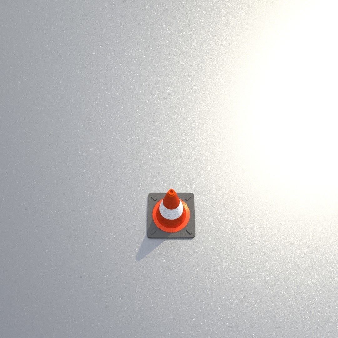 Traffic Cone 300 mm Low-poly 3D model_40