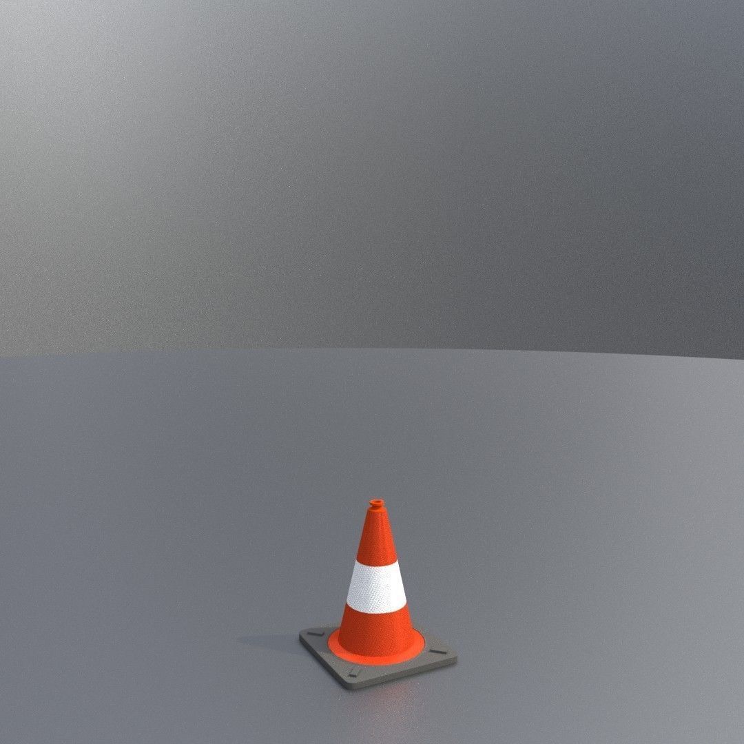 Traffic Cone 300 mm Low-poly 3D model_7