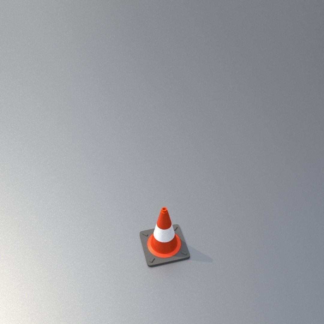 Traffic Cone 300 mm Low-poly 3D model_31
