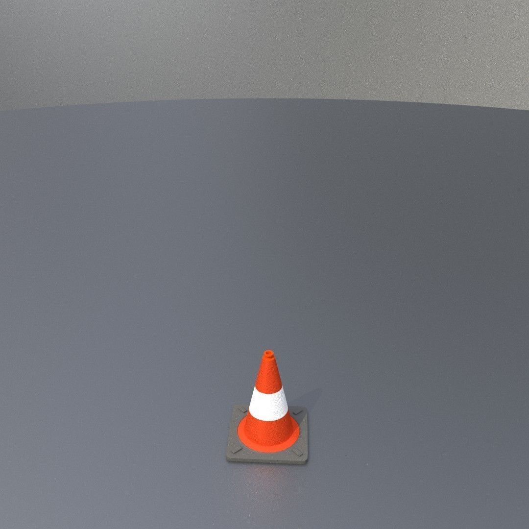 Traffic Cone 300 mm Low-poly 3D model_28