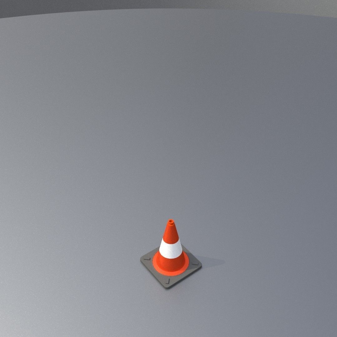 Traffic Cone 300 mm Low-poly 3D model_30