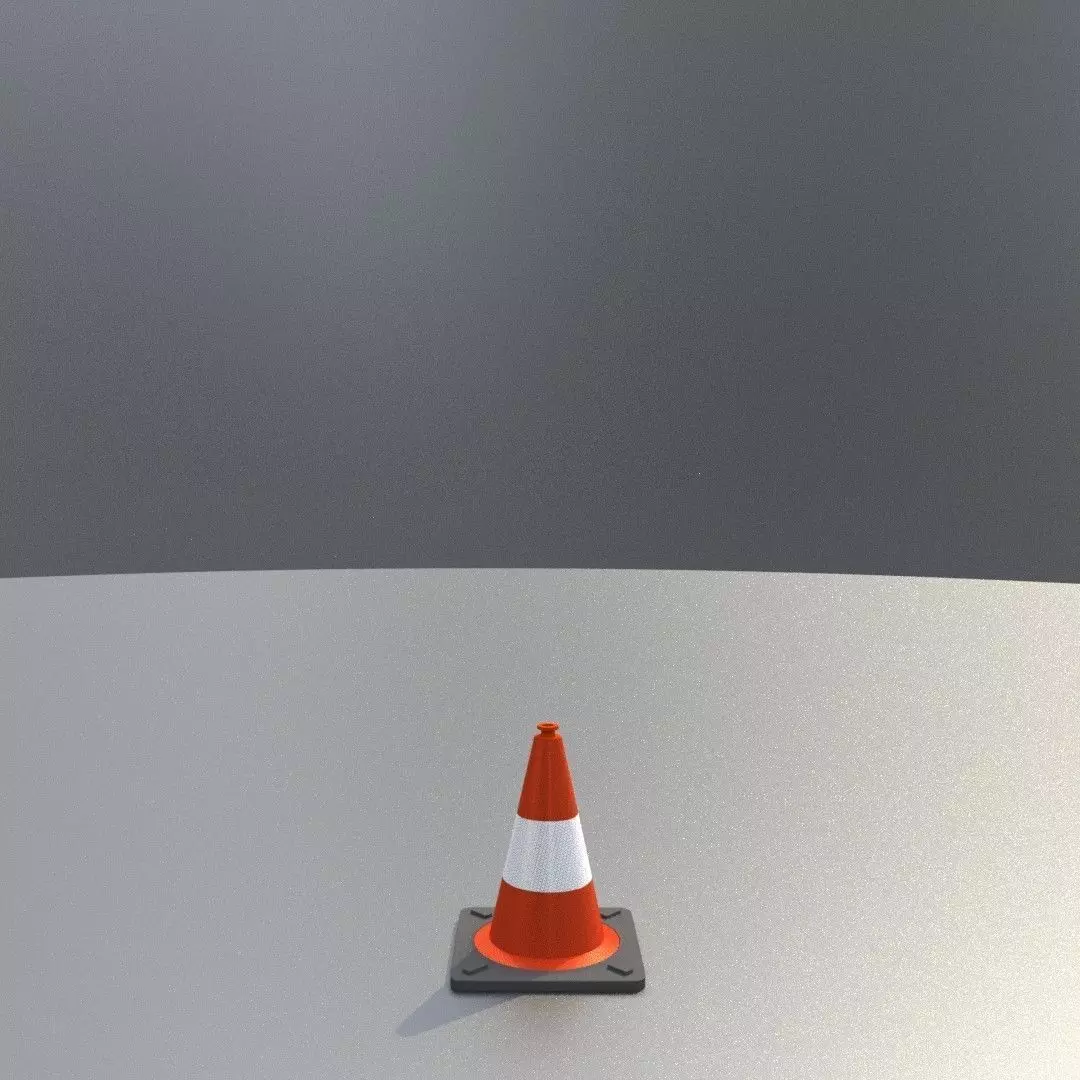 Traffic Cone 300 mm Low-poly 3D model_0