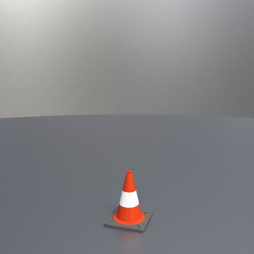 Traffic Cone 300 mm Low-poly 3D model_25