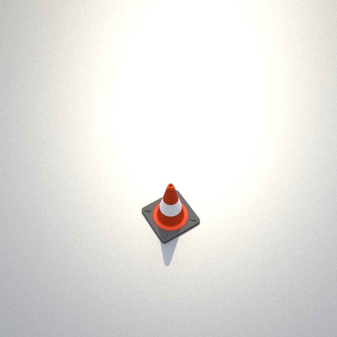 Traffic Cone 300 mm Low-poly 3D model_35