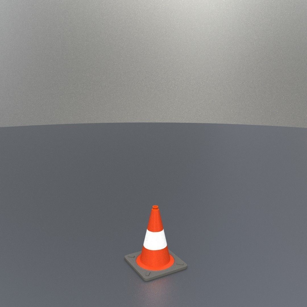 Traffic Cone 300 mm Low-poly 3D model_11