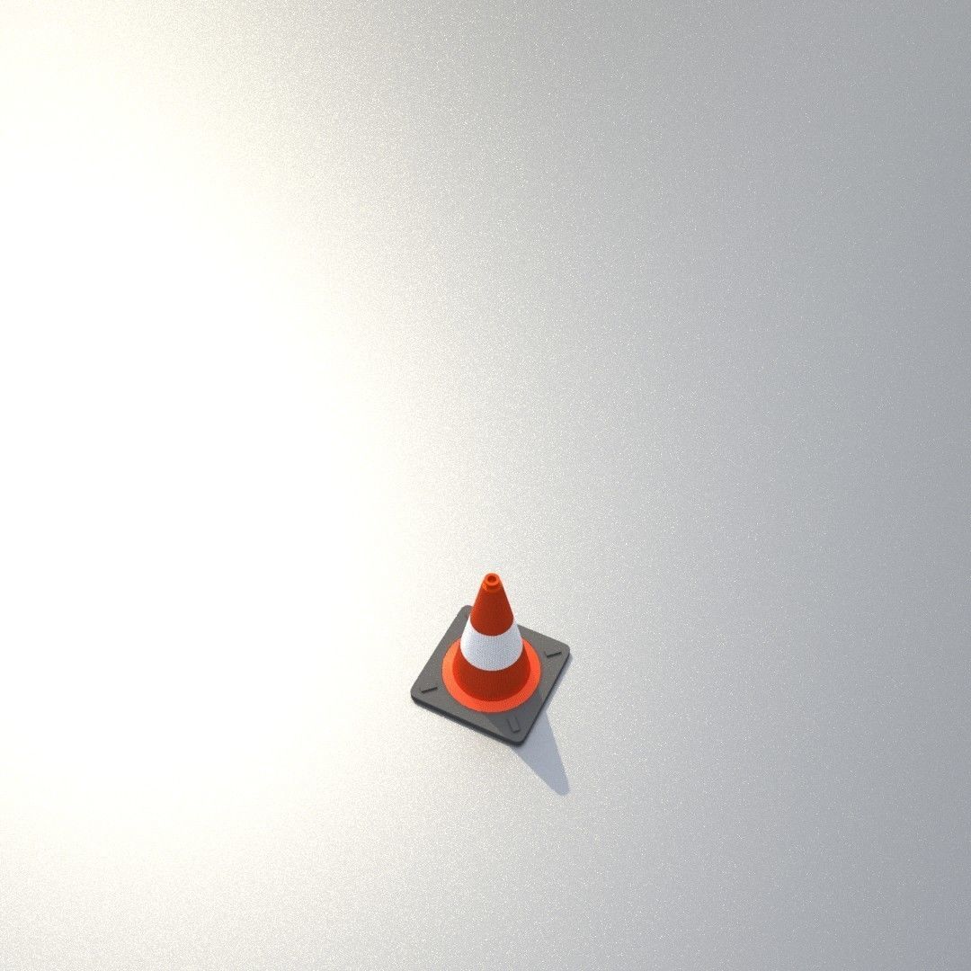 Traffic Cone 300 mm Low-poly 3D model_33