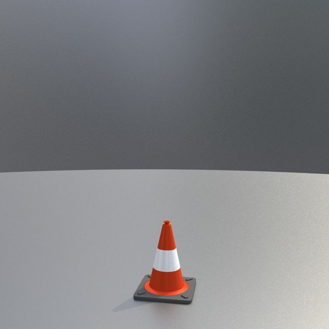 Traffic Cone 300 mm Low-poly 3D model_3
