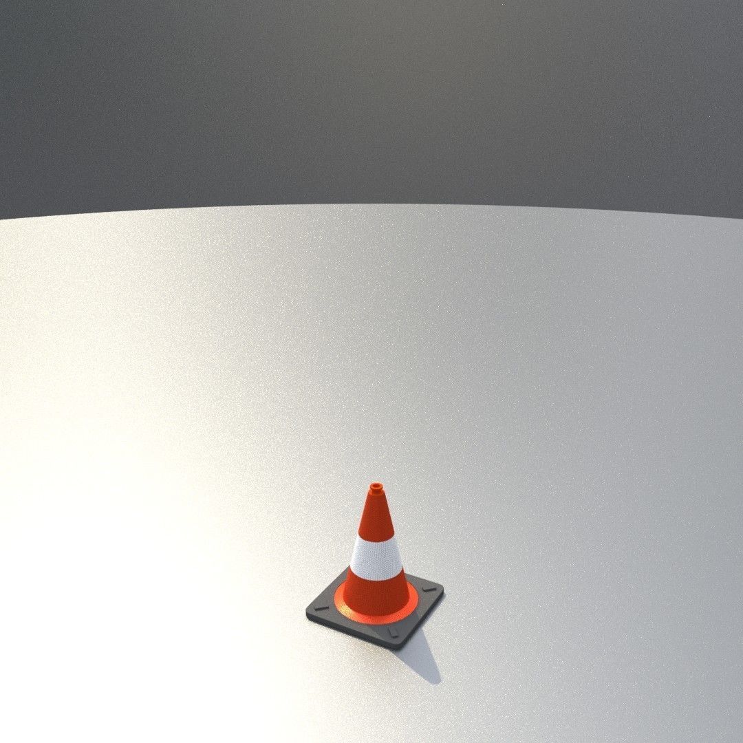 Traffic Cone 300 mm Low-poly 3D model_17