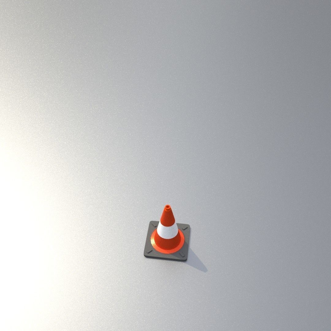 Traffic Cone 300 mm Low-poly 3D model_32