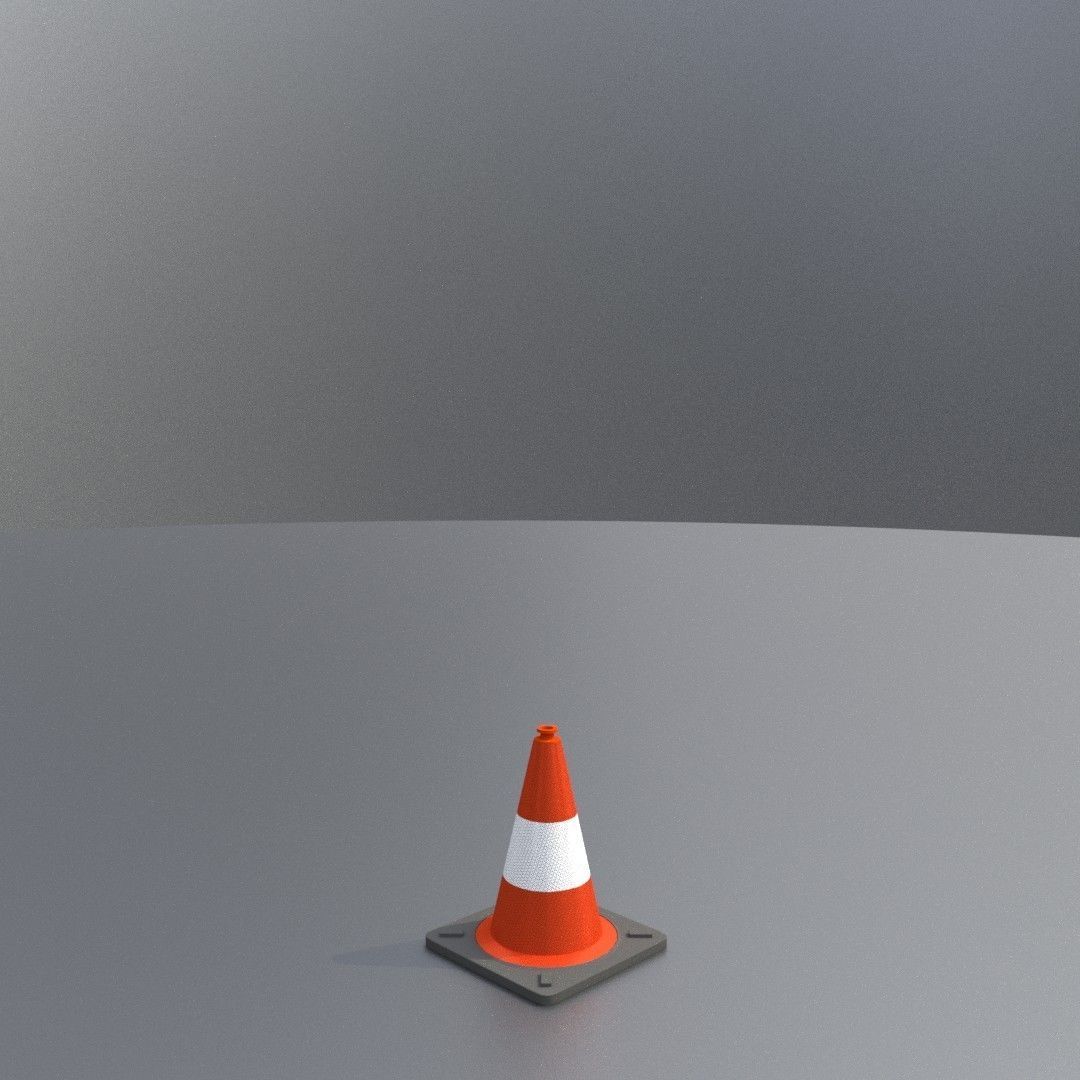 Traffic Cone 300 mm Low-poly 3D model_6