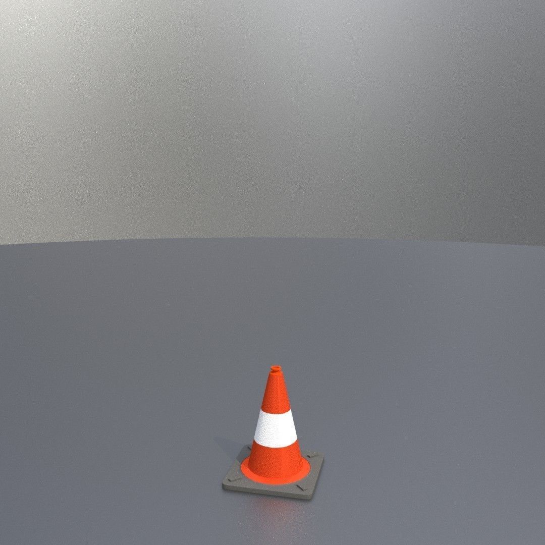 Traffic Cone 300 mm Low-poly 3D model_9