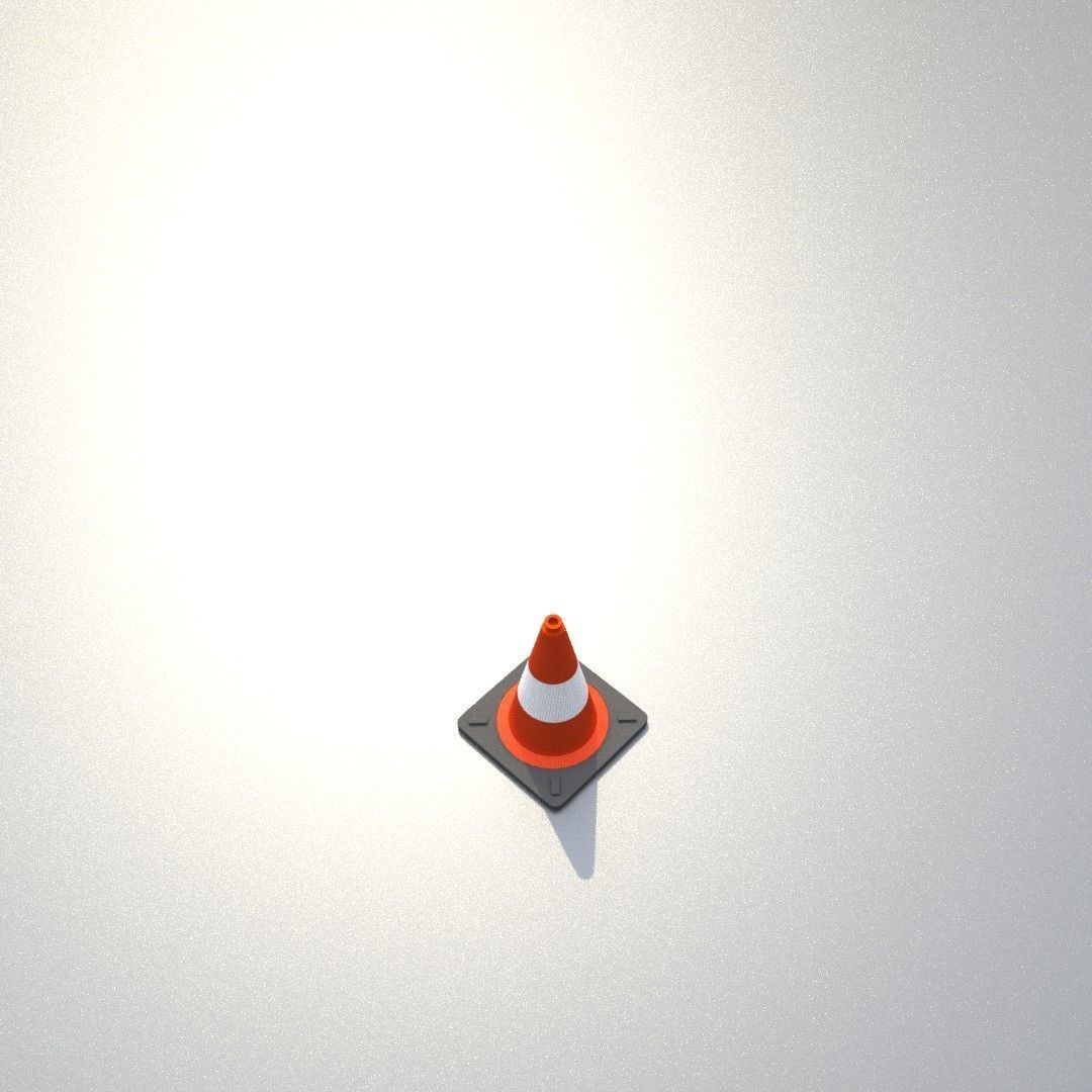 Traffic Cone 300 mm Low-poly 3D model_34