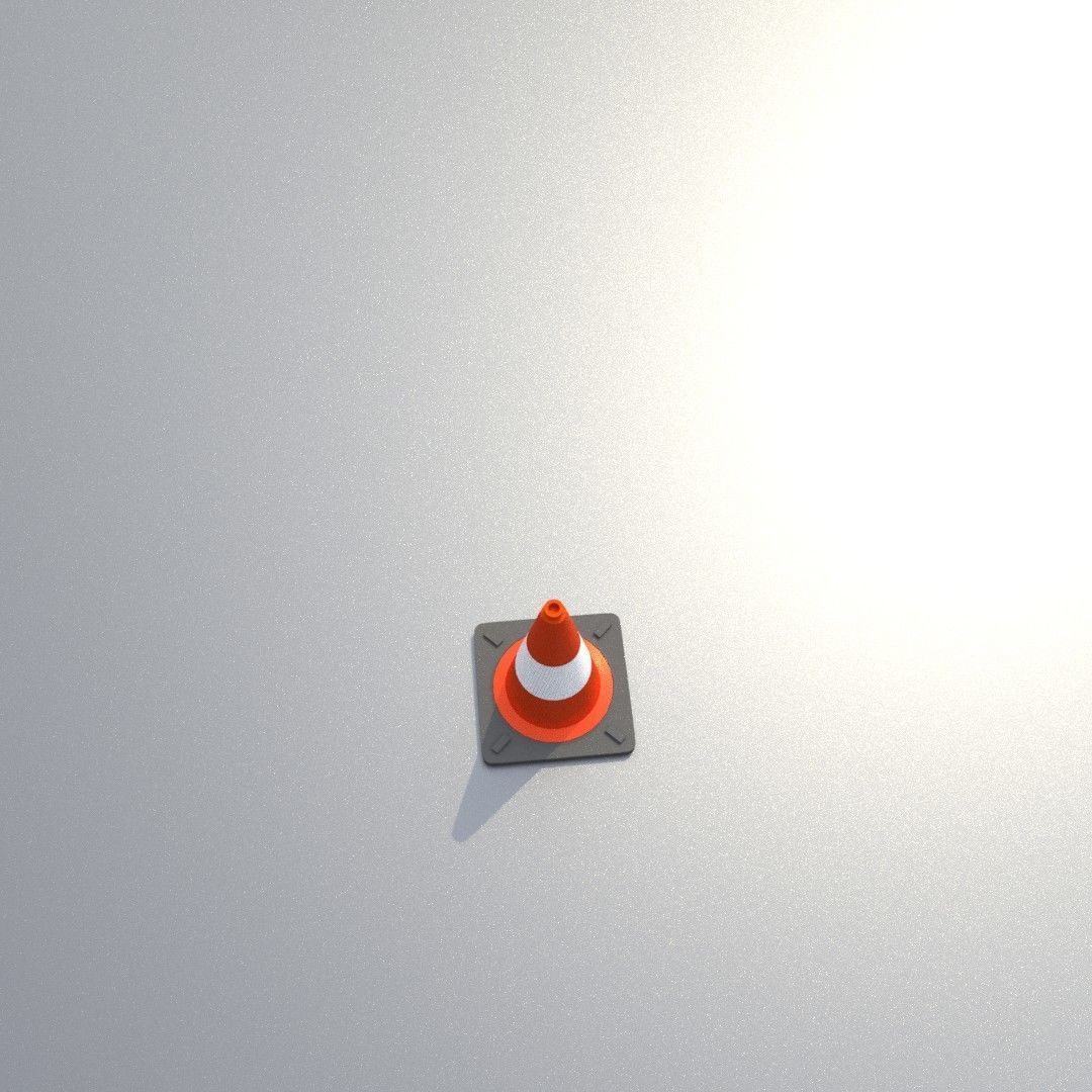 Traffic Cone 300 mm Low-poly 3D model_38