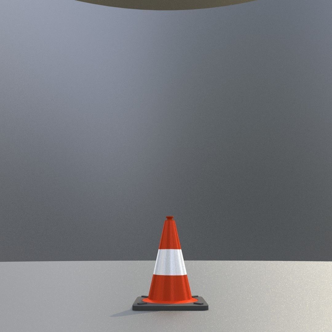 Traffic Cone 300 mm Low-poly 3D model_20