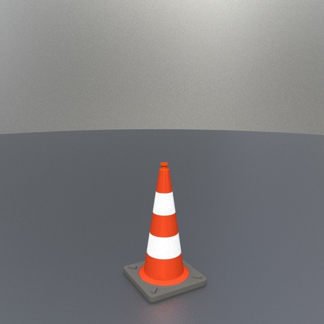 Traffic Cone 500 mm Low-poly 3D model_11