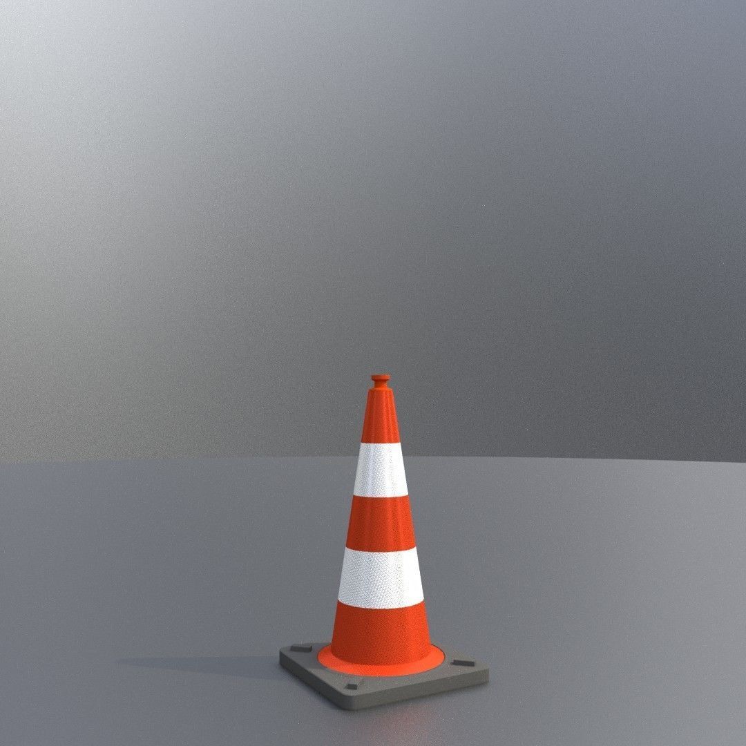 Traffic Cone 500 mm Low-poly 3D model_23