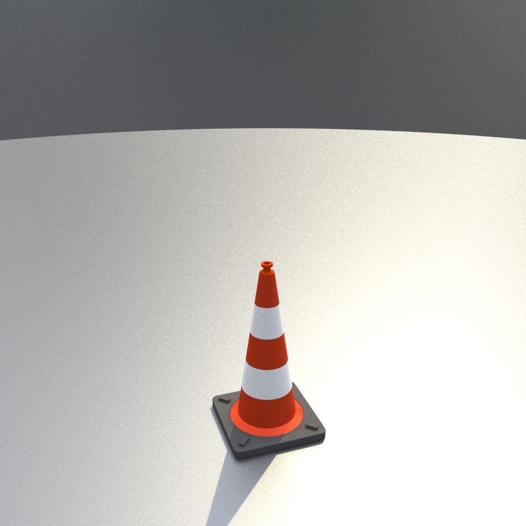 Traffic Cone 500 mm Low-poly 3D model_19
