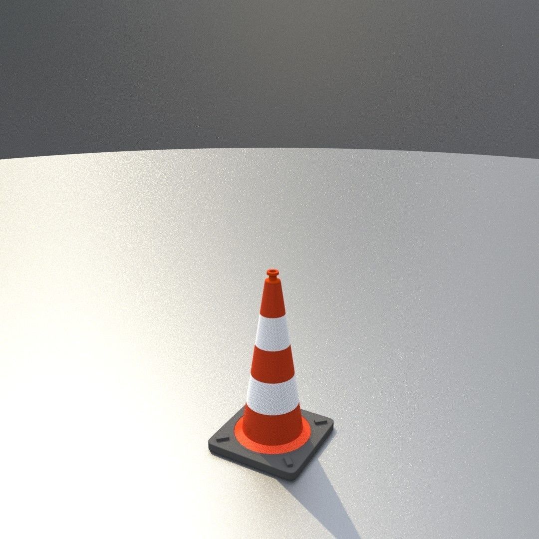 Traffic Cone 500 mm Low-poly 3D model_17