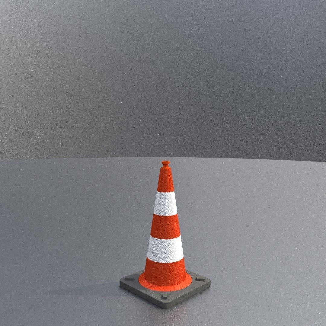 Traffic Cone 500 mm Low-poly 3D model_6