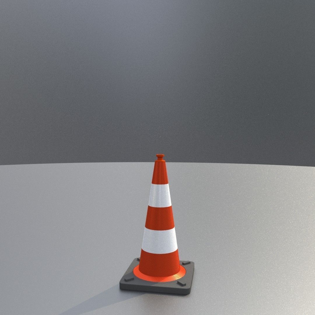 Traffic Cone 500 mm Low-poly 3D model_3