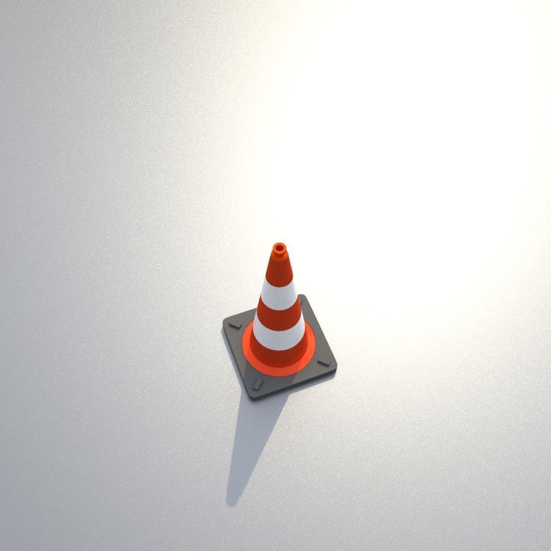 Traffic Cone 500 mm Low-poly 3D model_36