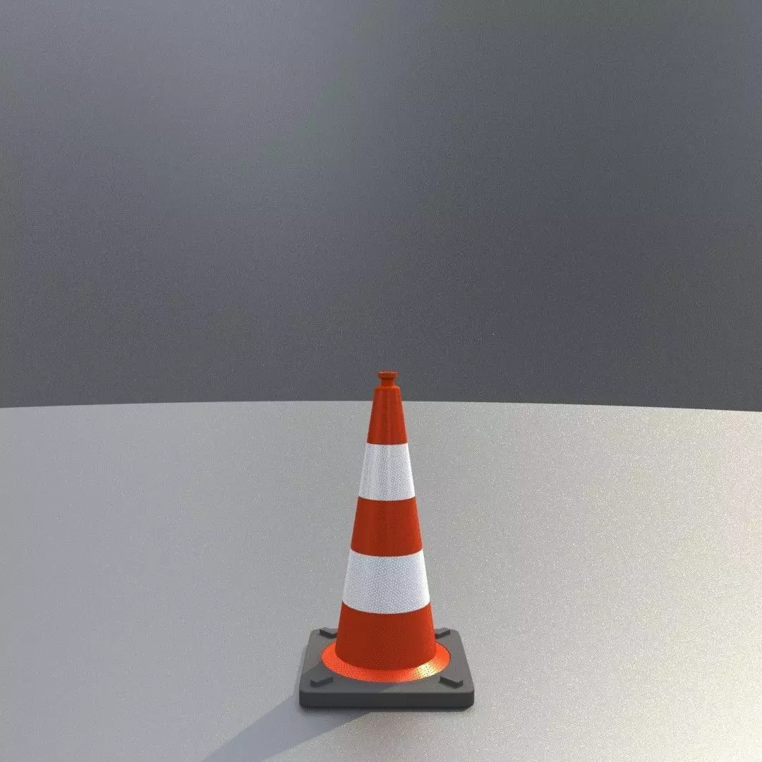 Traffic Cone 500 mm Low-poly 3D model_0