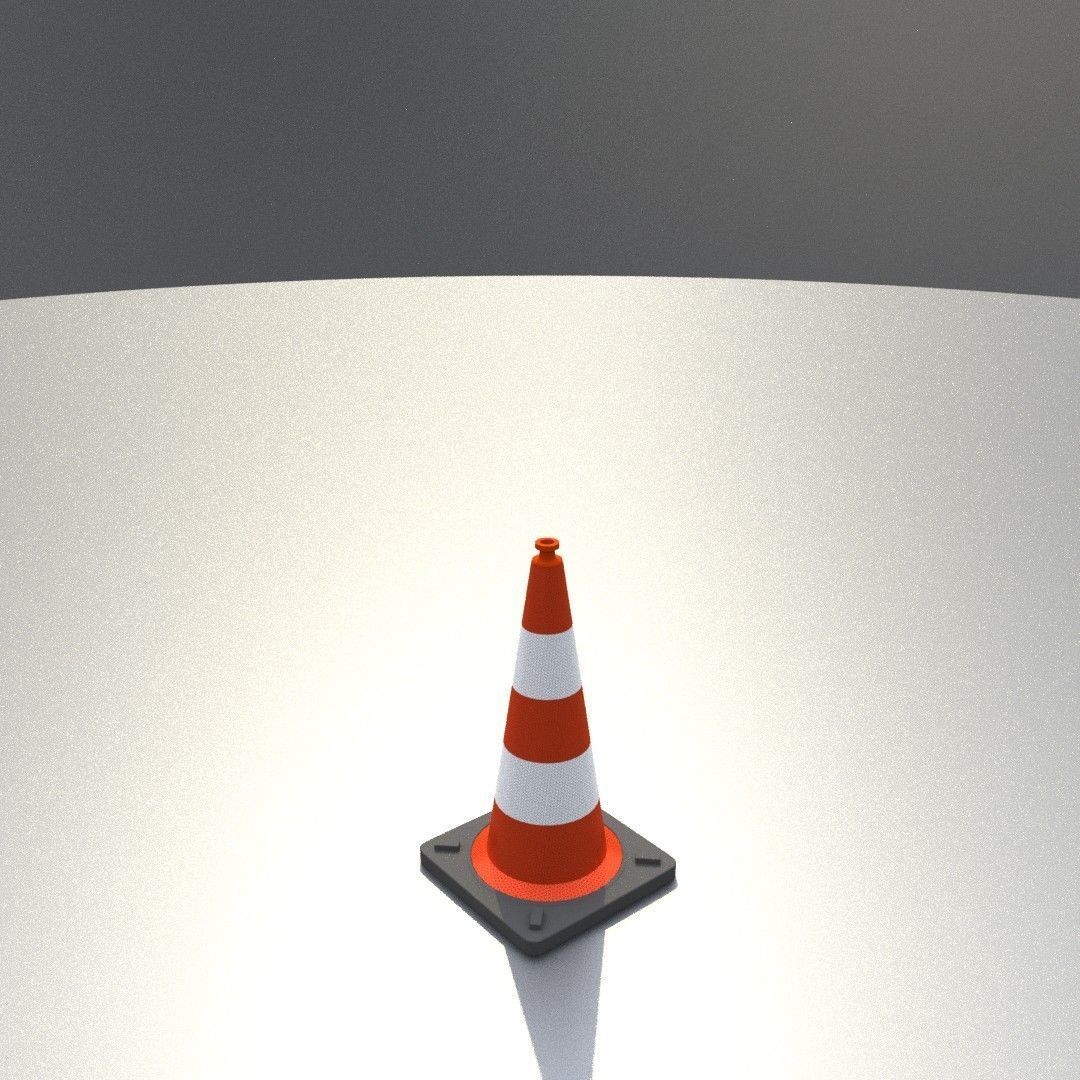 Traffic Cone 500 mm Low-poly 3D model_18