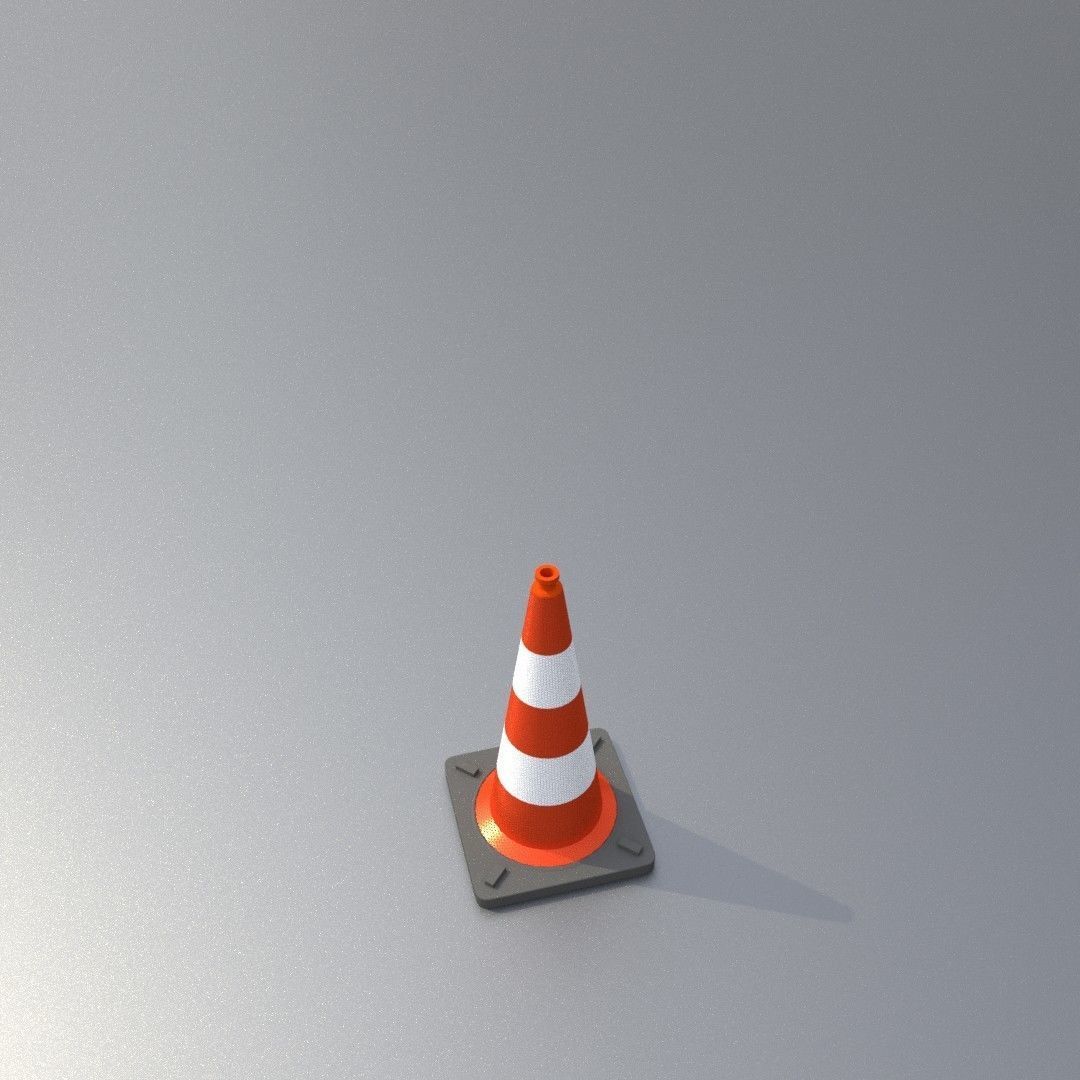 Traffic Cone 500 mm Low-poly 3D model_31