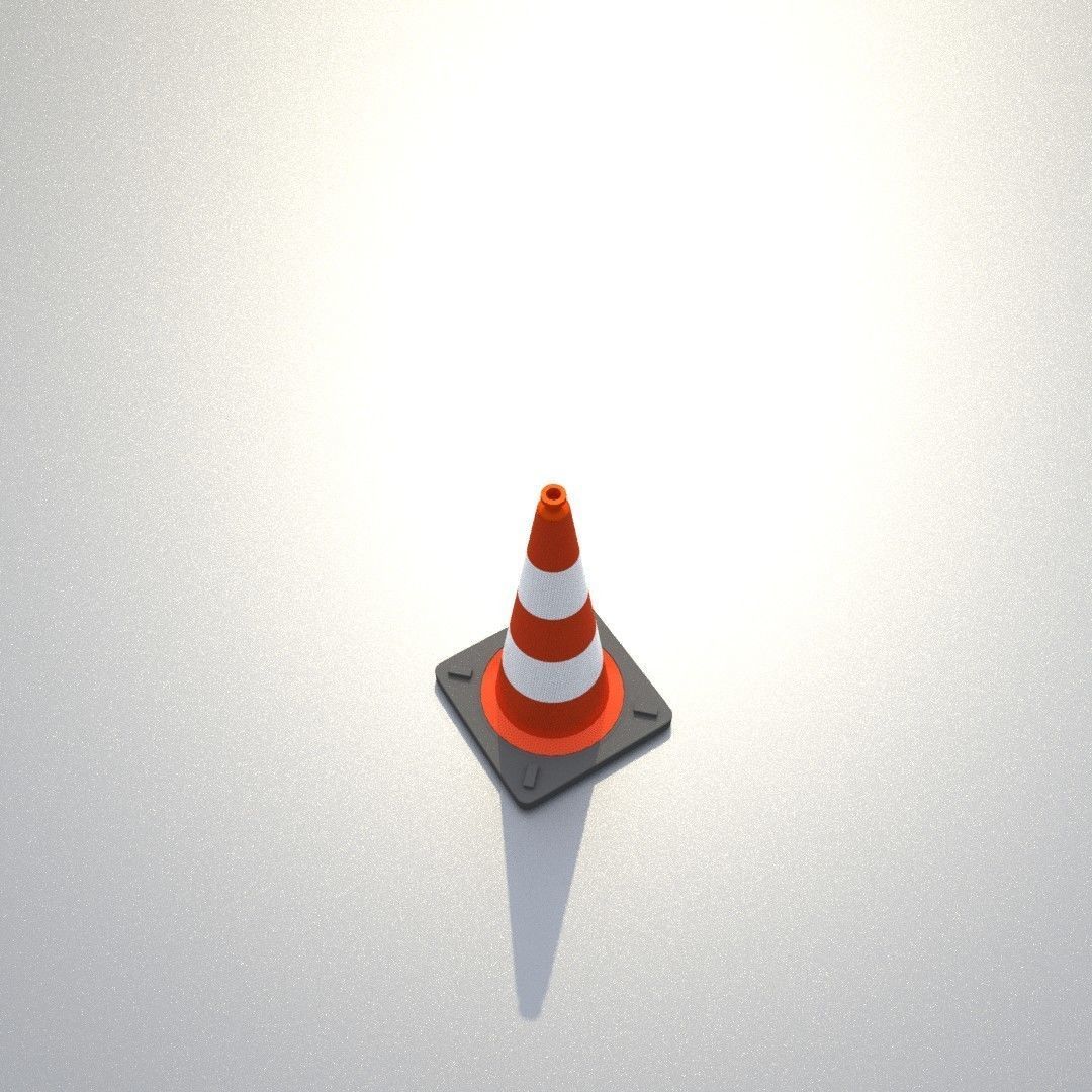 Traffic Cone 500 mm Low-poly 3D model_35