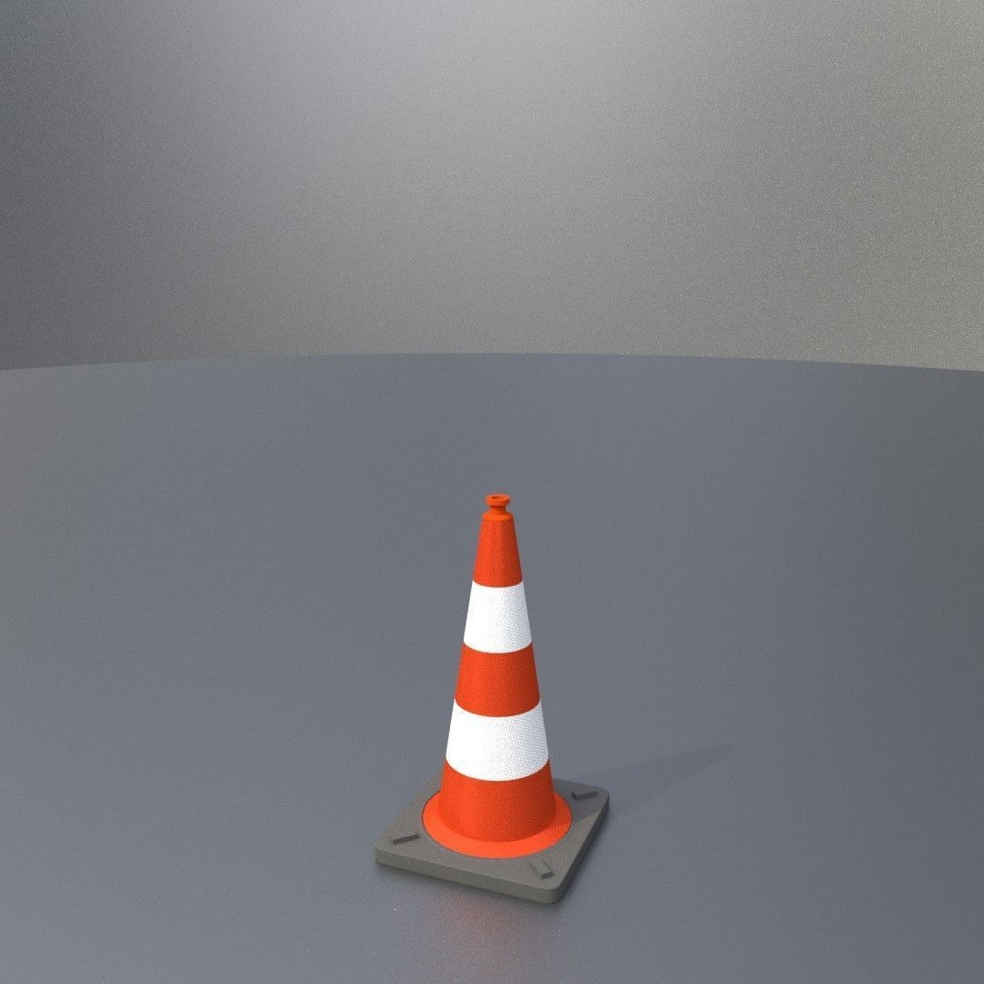 Traffic Cone 500 mm Low-poly 3D model_13