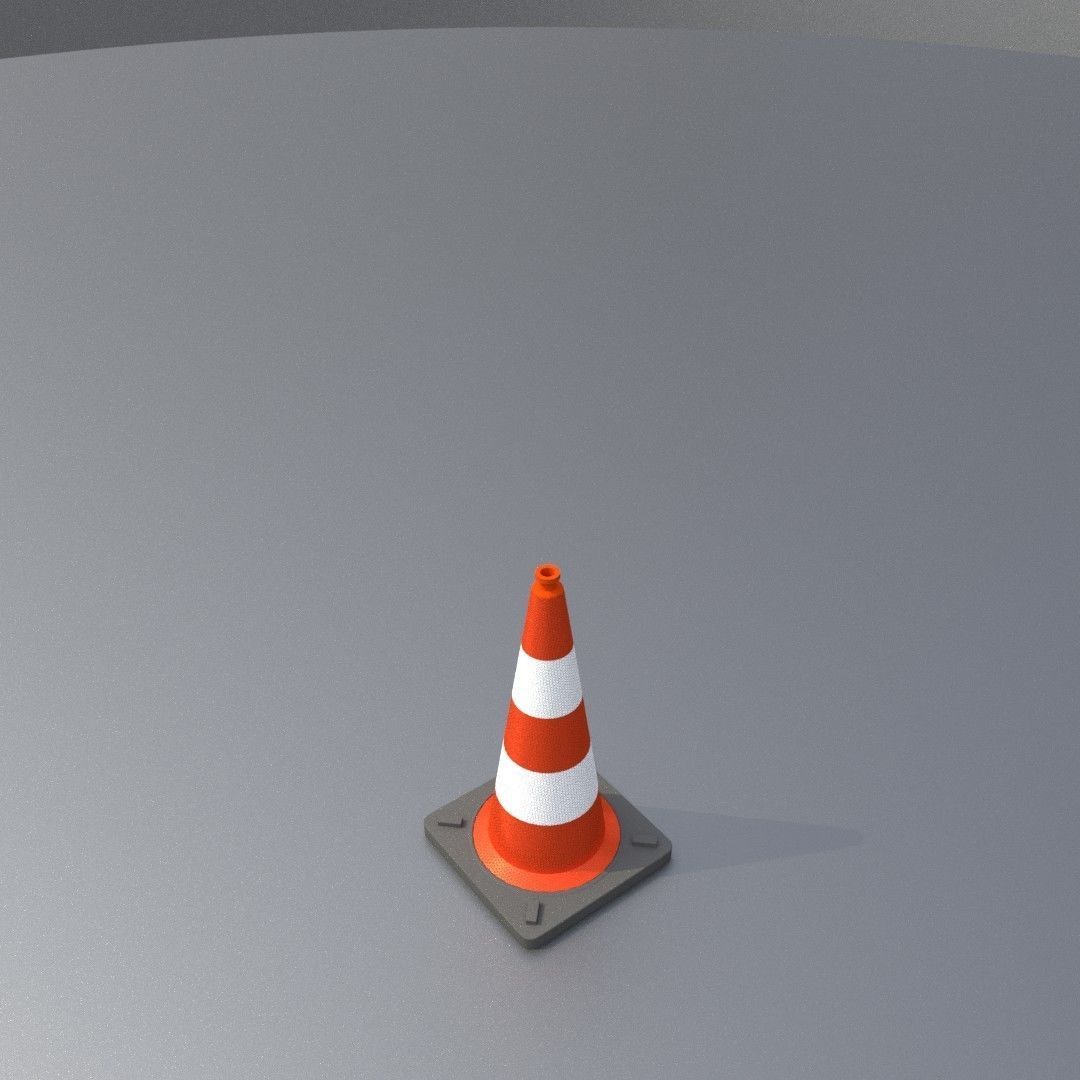Traffic Cone 500 mm Low-poly 3D model_30