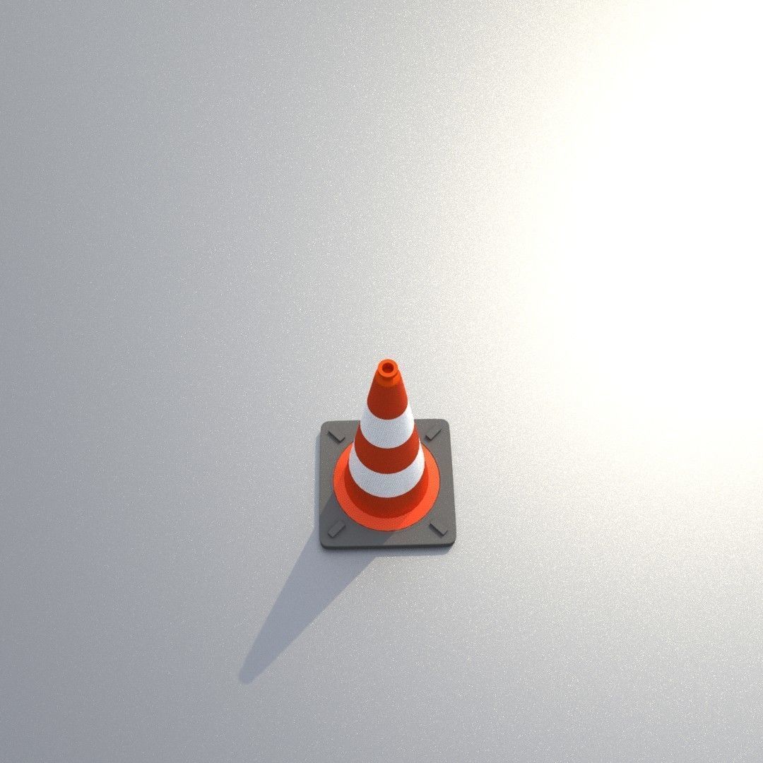 Traffic Cone 500 mm Low-poly 3D model_39