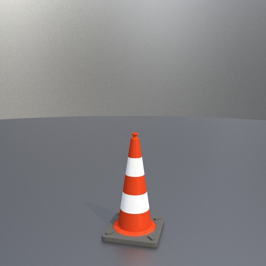 Traffic Cone 500 mm Low-poly 3D model_9