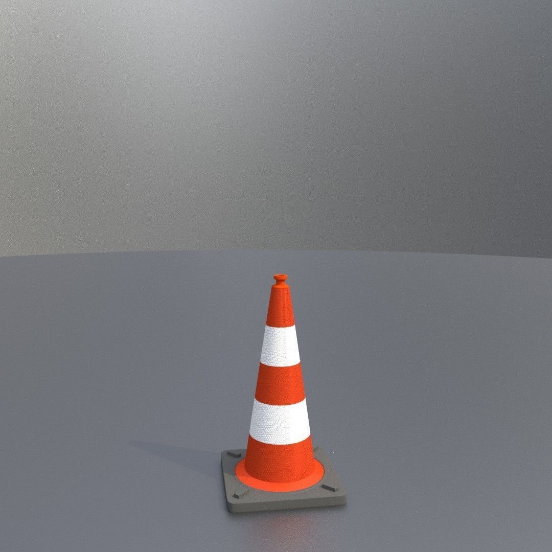 Traffic Cone 500 mm Low-poly 3D model_8