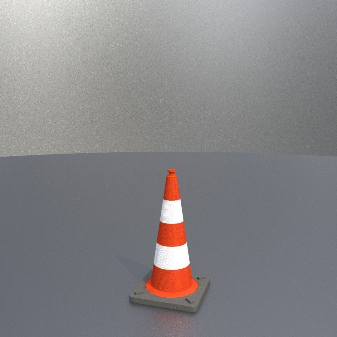 Traffic Cone 500 mm Low-poly 3D model_25