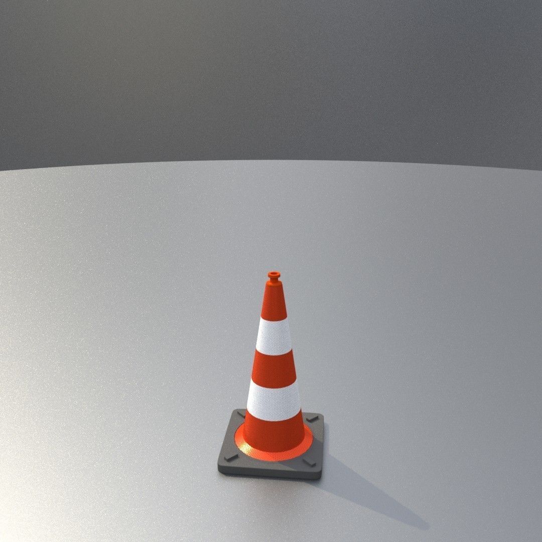 Traffic Cone 500 mm Low-poly 3D model_16