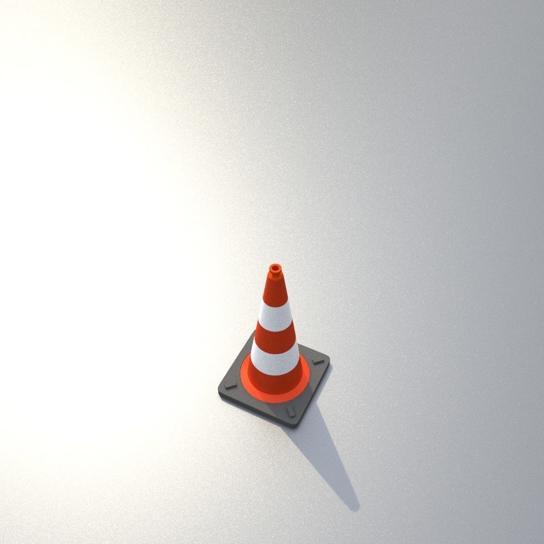 Traffic Cone 500 mm Low-poly 3D model_33