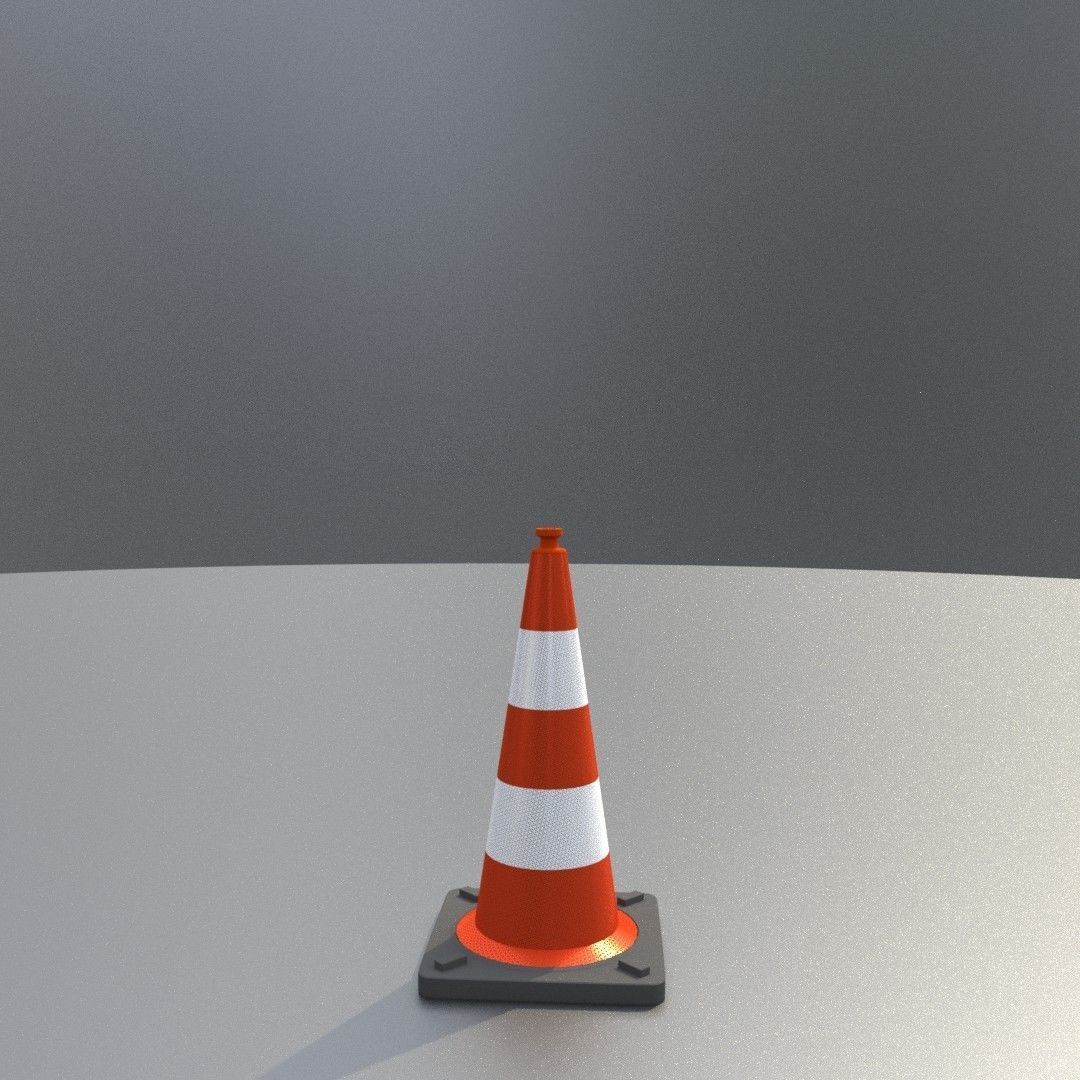 Traffic Cone 500 mm Low-poly 3D model_2