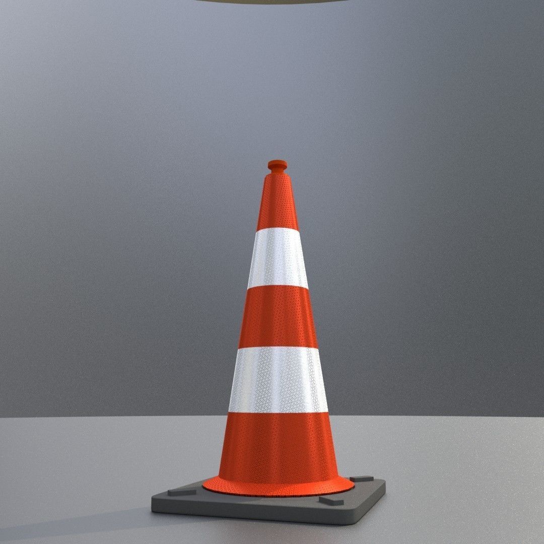 Traffic Cone 750 mm Low-poly 3D model_21