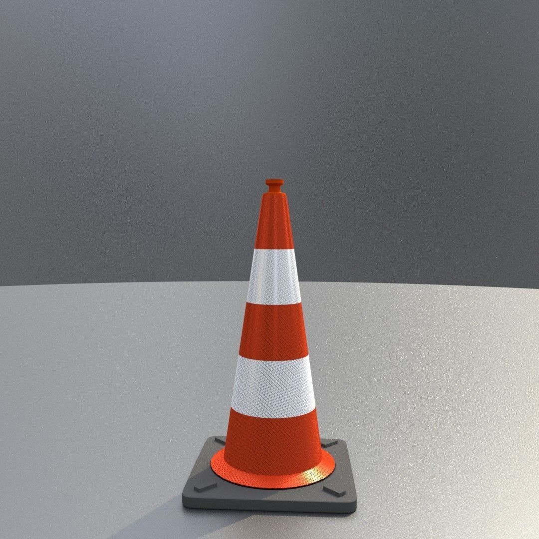 Traffic Cone 750 mm Low-poly 3D model_2