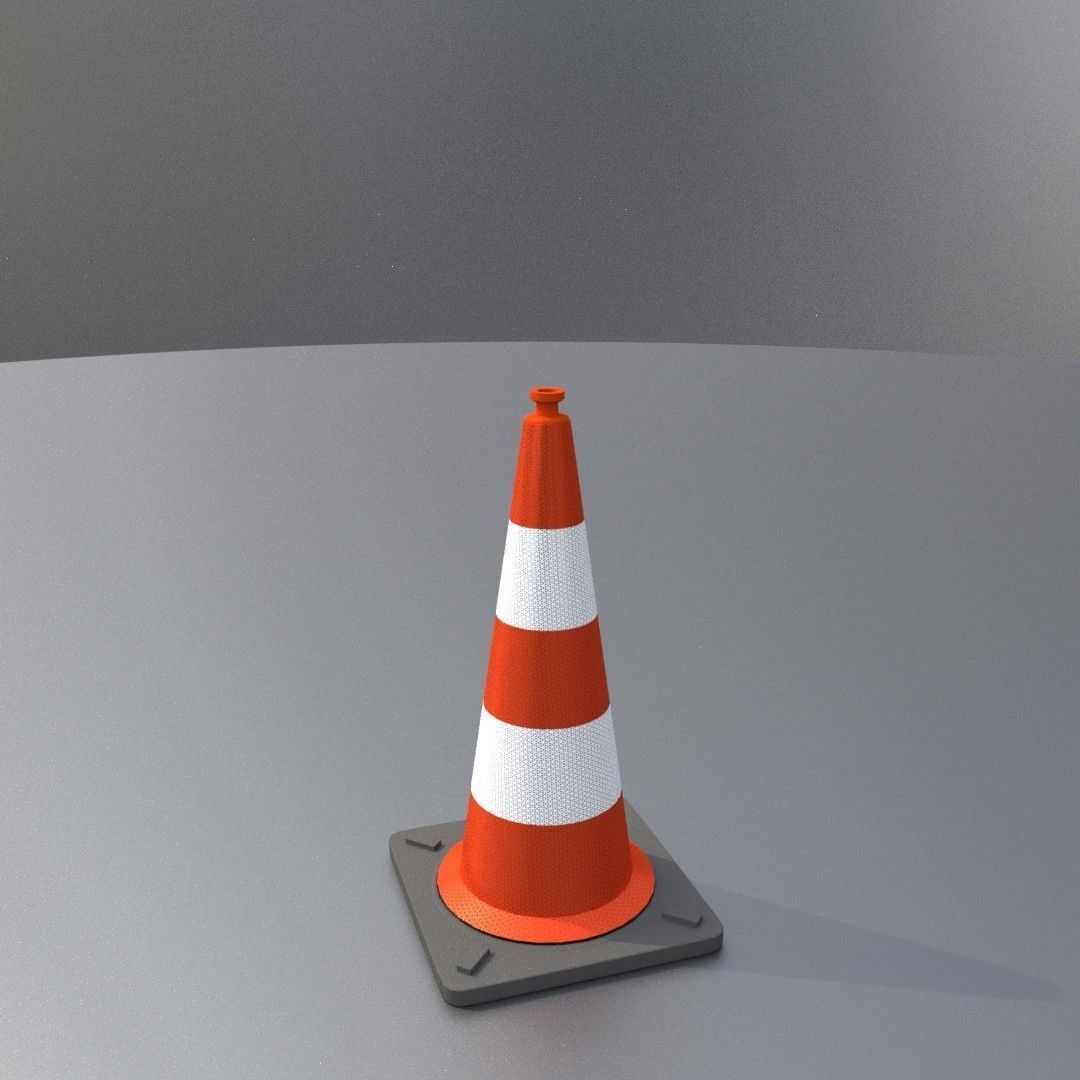 Traffic Cone 750 mm Low-poly 3D model_15