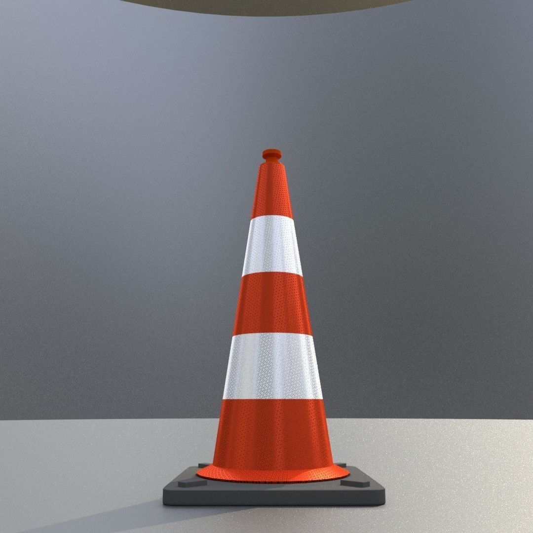 Traffic Cone 750 mm Low-poly 3D model_20