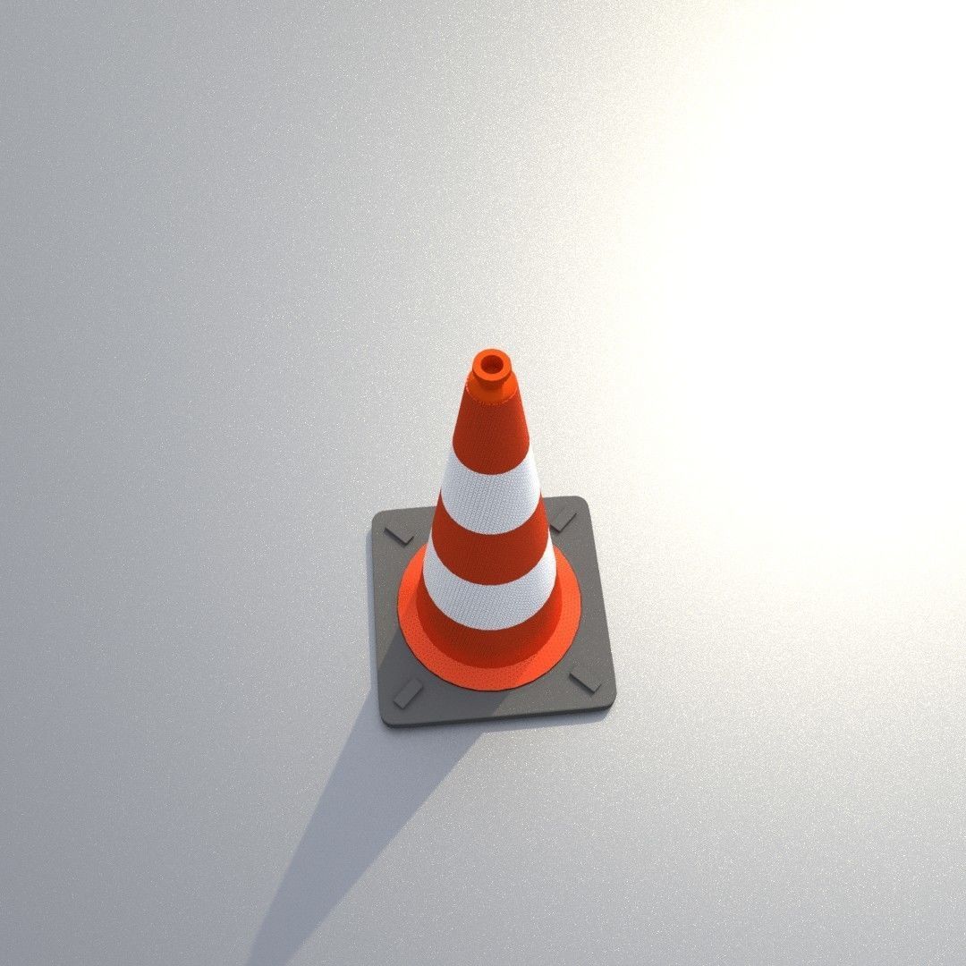 Traffic Cone 750 mm Low-poly 3D model_38