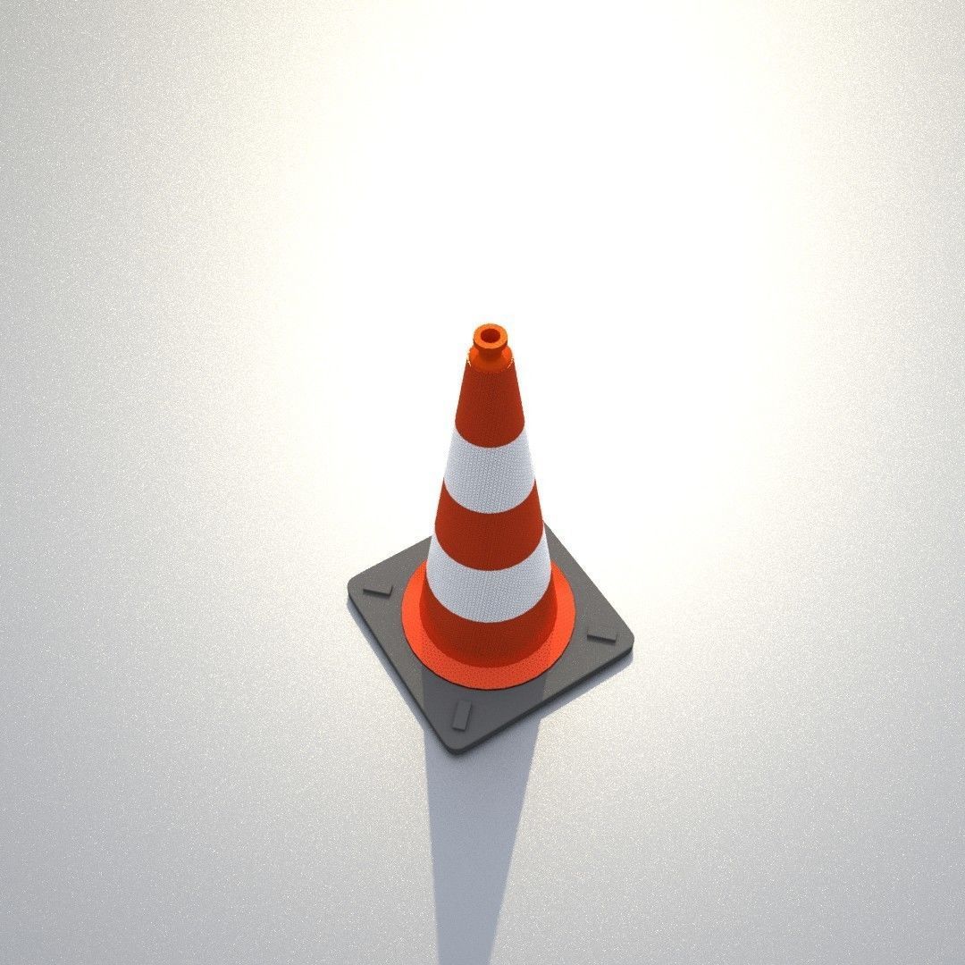 Traffic Cone 750 mm Low-poly 3D model_35