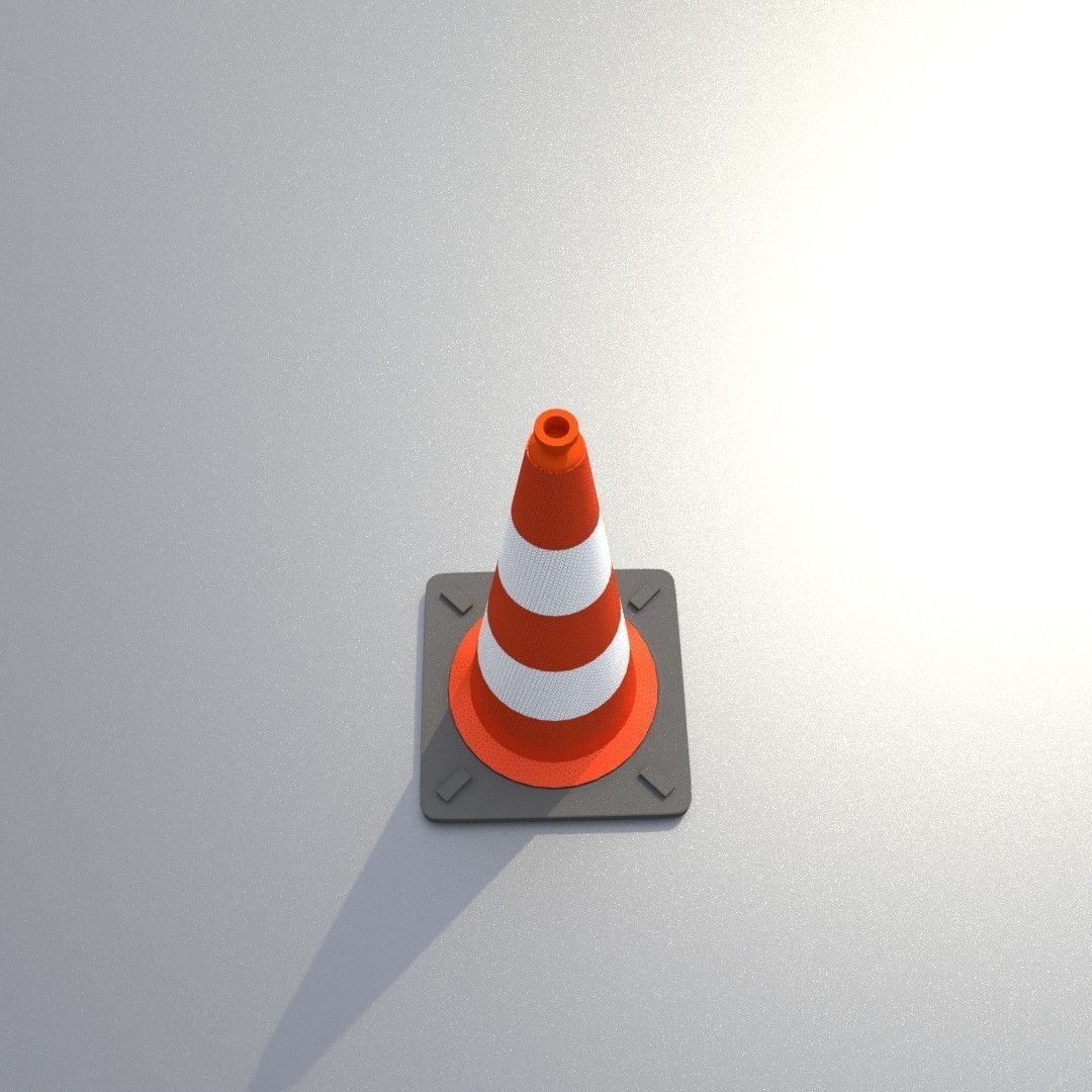 Traffic Cone 750 mm Low-poly 3D model_39