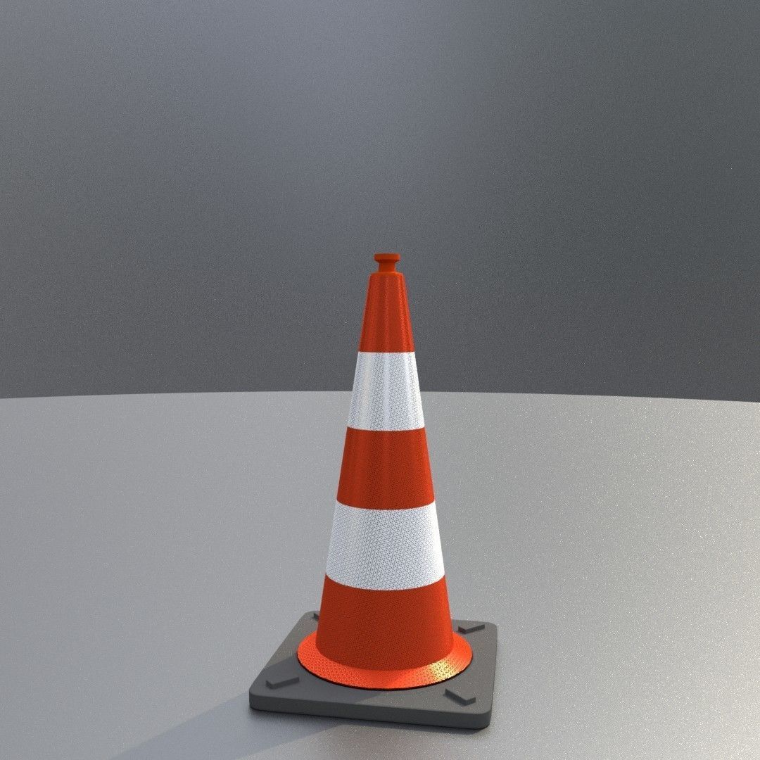 Traffic Cone 750 mm Low-poly 3D model_3