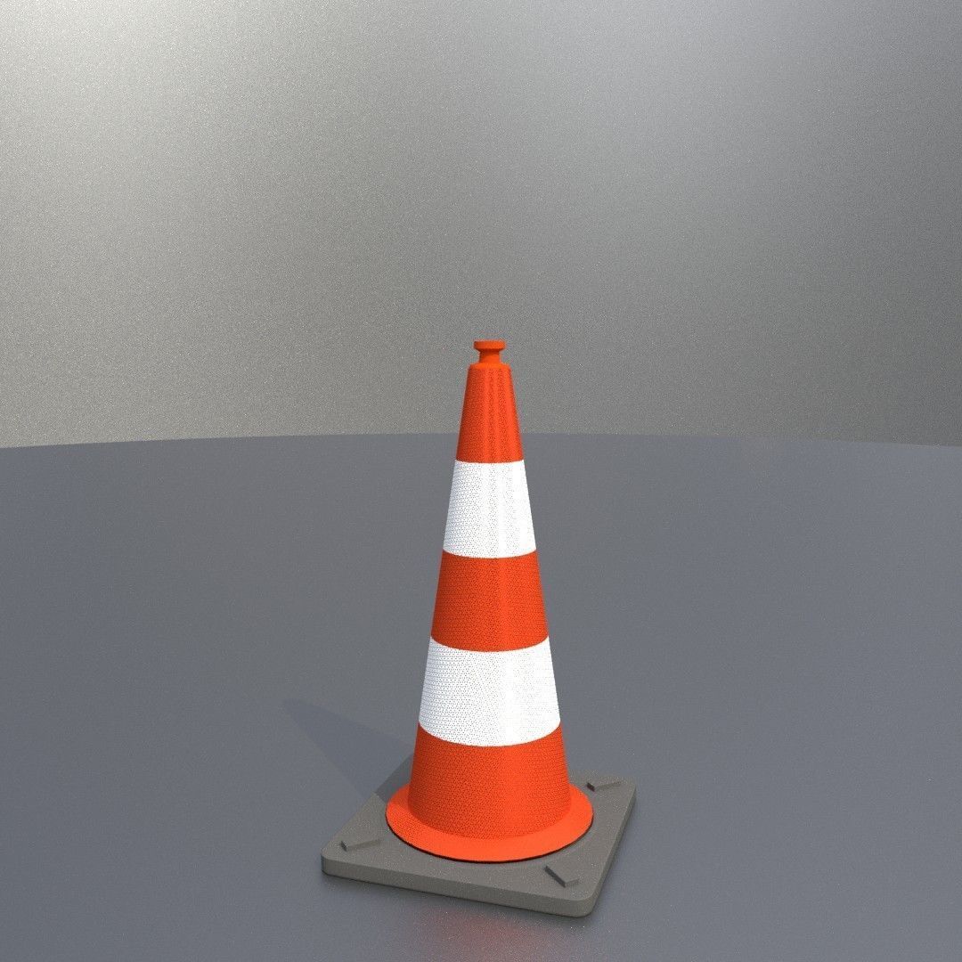 Traffic Cone 750 mm Low-poly 3D model_25