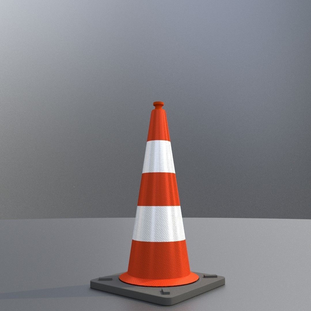 Traffic Cone 750 mm Low-poly 3D model_22