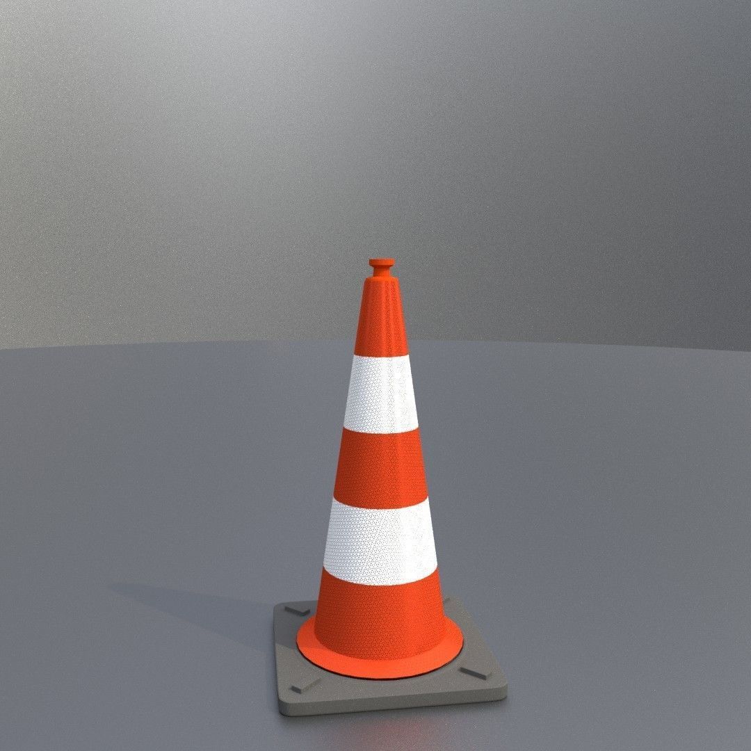 Traffic Cone 750 mm Low-poly 3D model_8