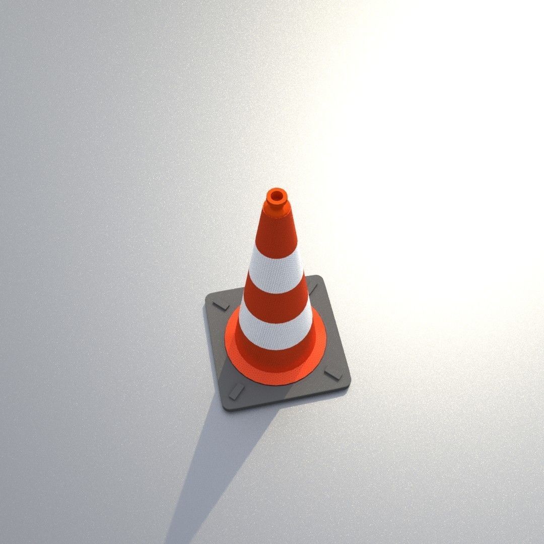 Traffic Cone 750 mm Low-poly 3D model_37